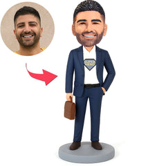 Superhero Business Man Carrying Bag Custom Bobbleheads