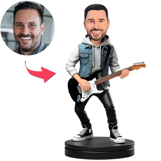 Rock Man Playing Bass Custom Bobbleheads