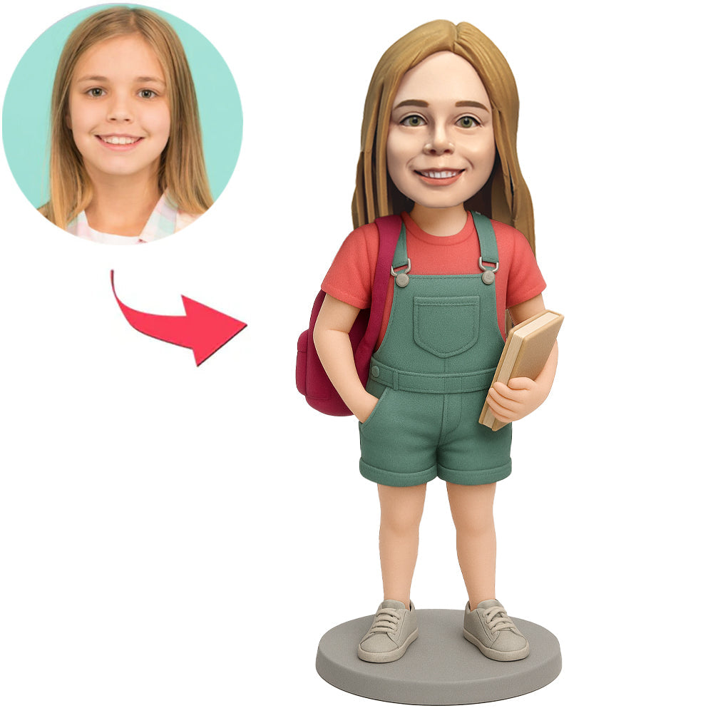 Girl Holding a Book Custom Bobbleheads