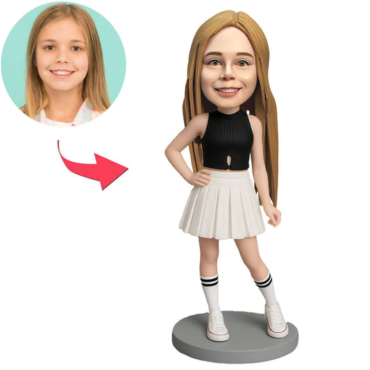 Girl in White Skirt Custom Bobbleheads