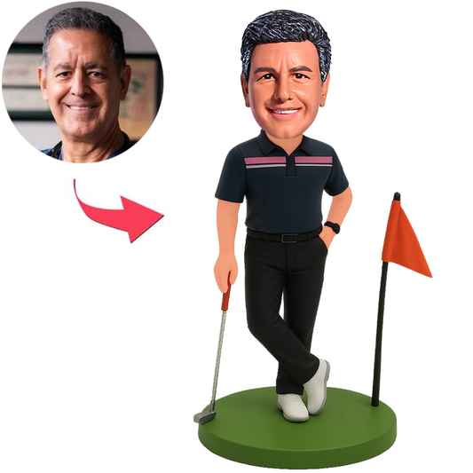Black Pants Golf Men Custom Bobbleheads