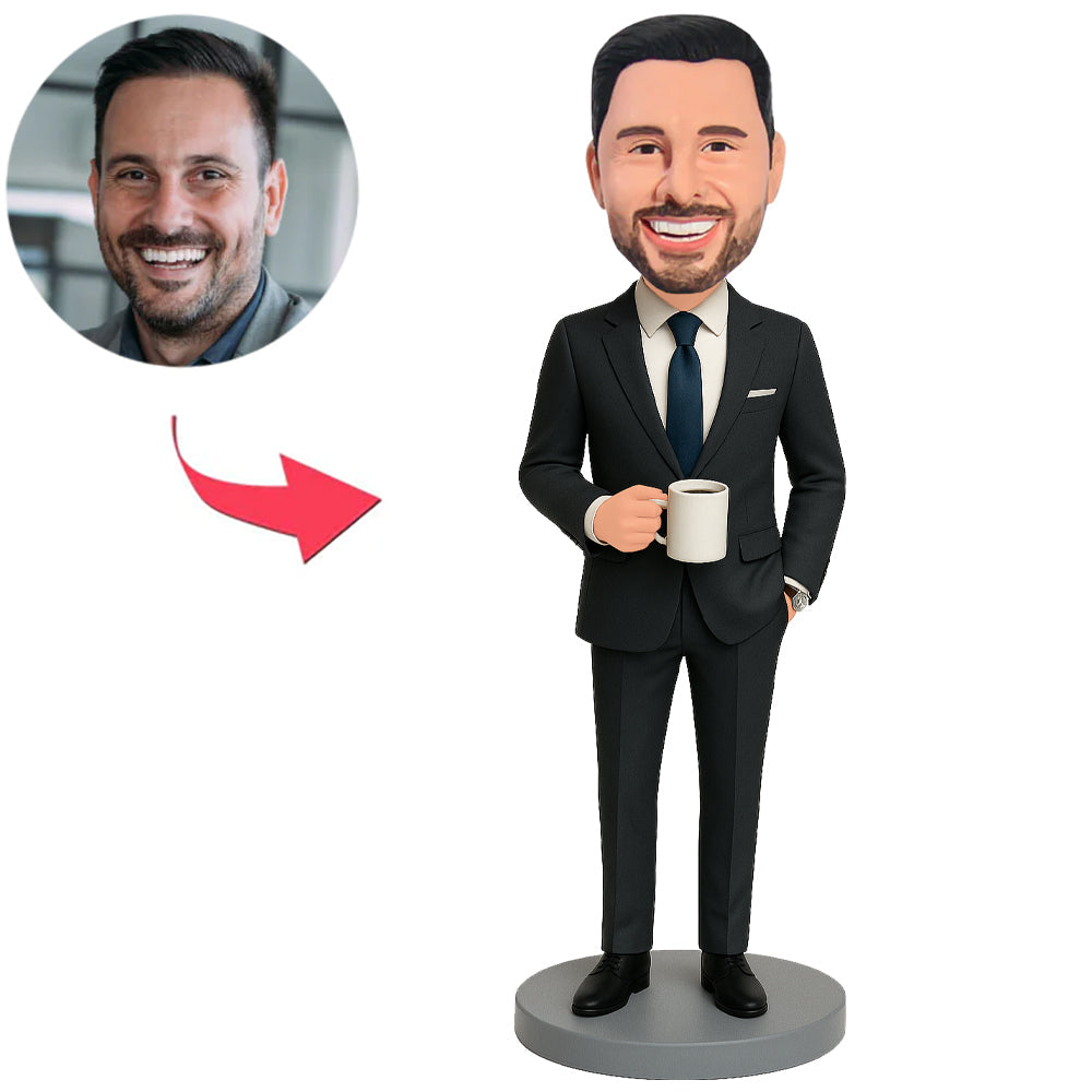 Businessman Holding Coffee Cup Custom Bobbleheads