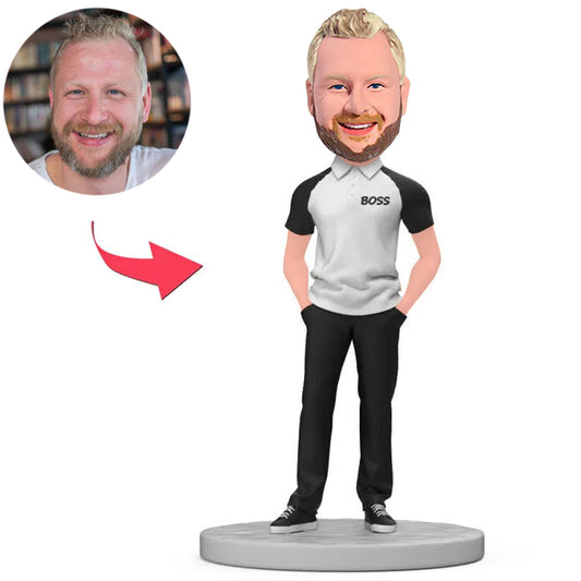Boss Wearing Polo Shirt Custom Bobbleheads