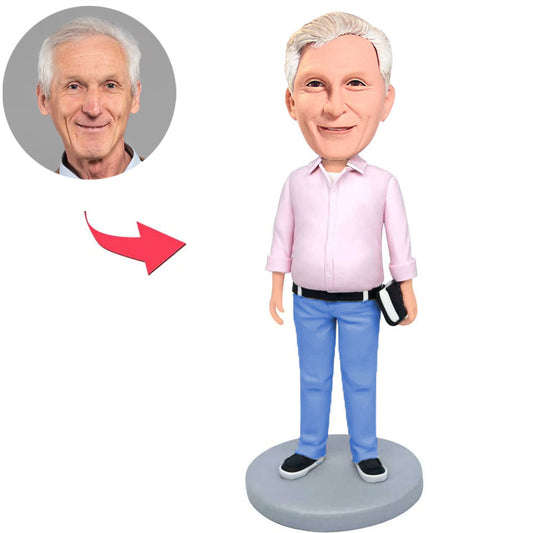 Pink T-shirt Teacher Custom Bobbleheads