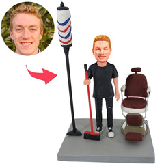 Barber Sweeping The Floor Custom Bobbleheads
