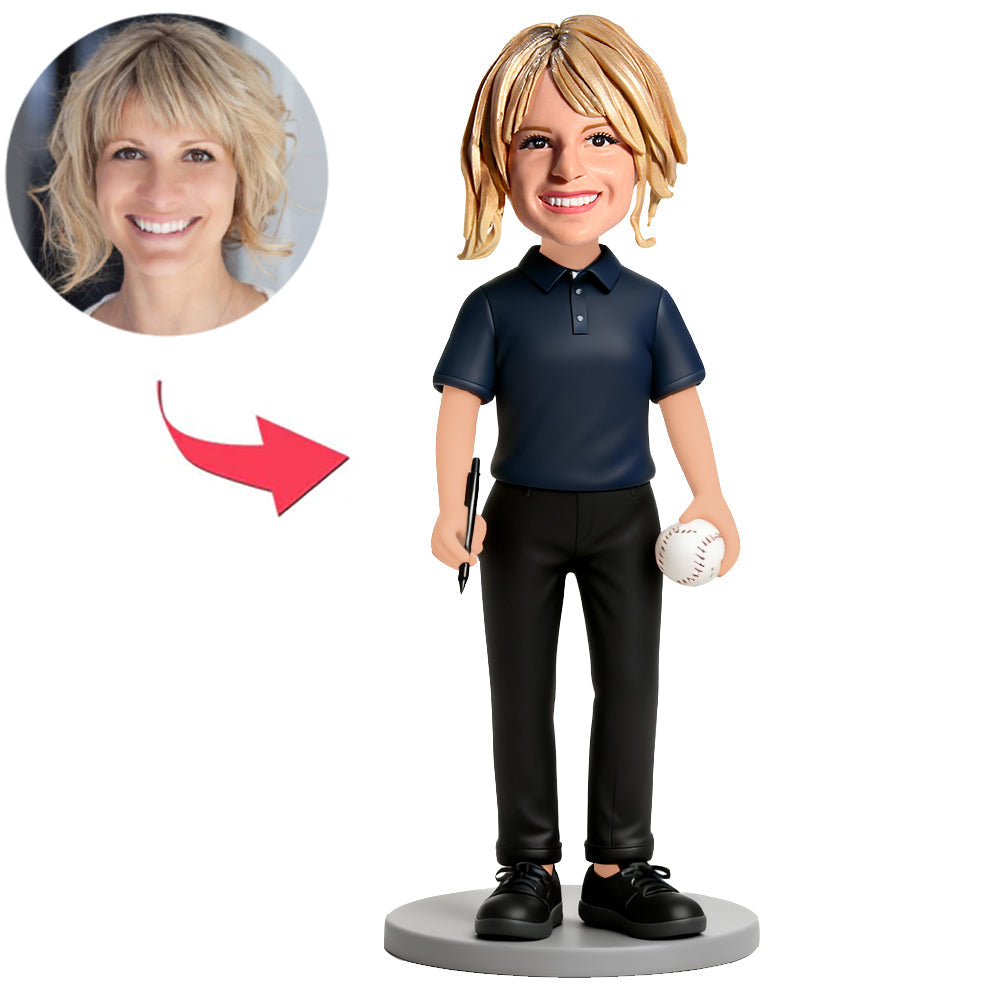 Female Softball Coach Custom Bobbleheads