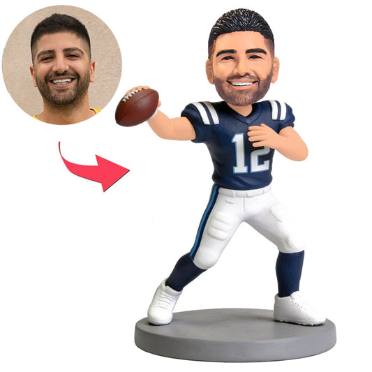 Blue Football Jersey Seattle Seahawks Player Custom Bobbleheads