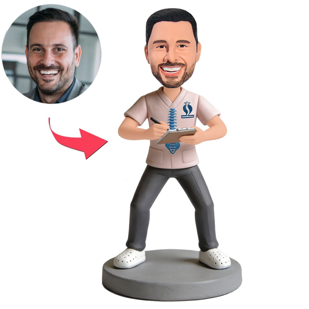 Pink Shirt Male Chiropractor Custom Bobbleheads
