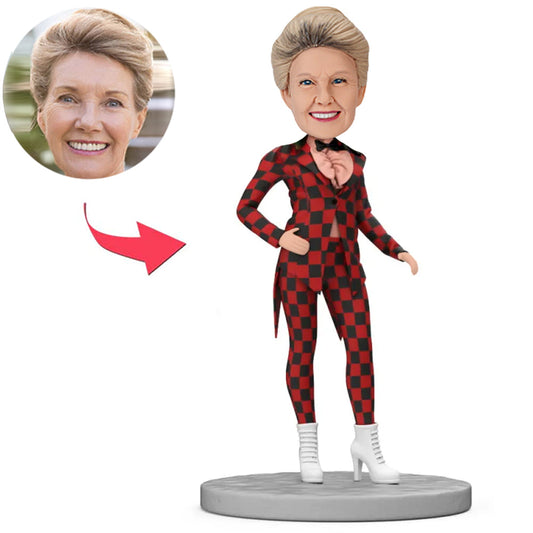 Woman in Plaid Suit Custom Bobbleheads