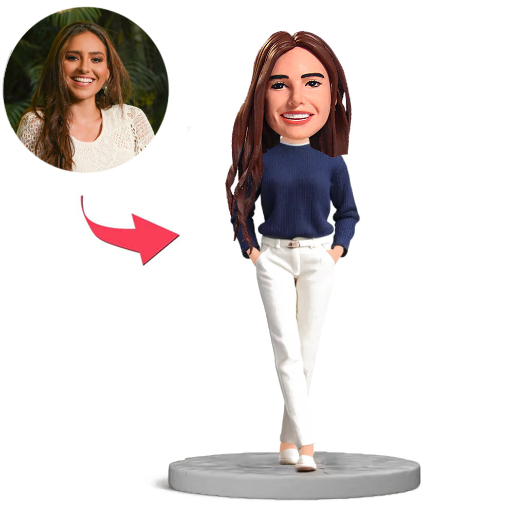 Cool And Strong Woman Custom Bobbleheads