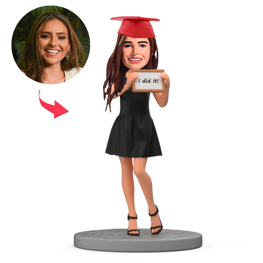 I Did It Custom Bobbleheads Gift For Female Graduate