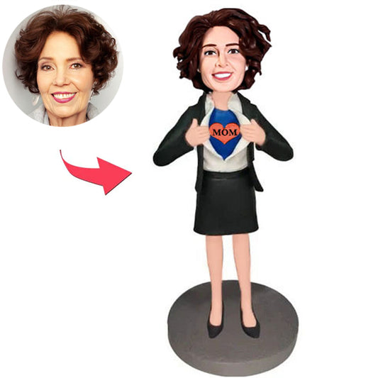 Love Heart Business Mom Custom Bobbleheads