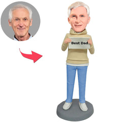 Wearing Sweatshirt Best Dad Custom Bobbleheads