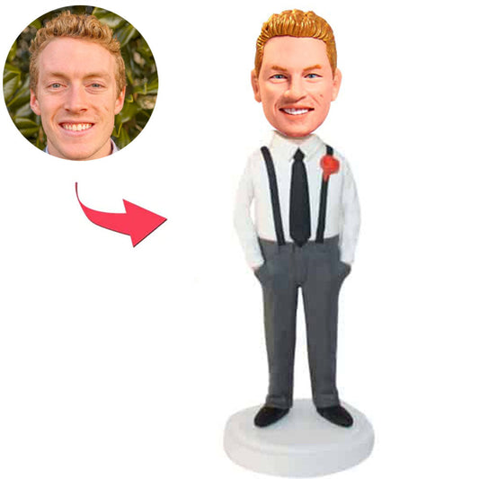 Groomsmen in Overalls Custom Bobbleheads