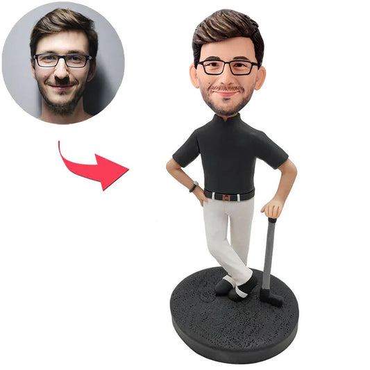 Happy Golfer Man Custom Bobblehead