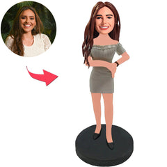 Beautiful Girl Pinching Her Waist Custom Bobbleheads