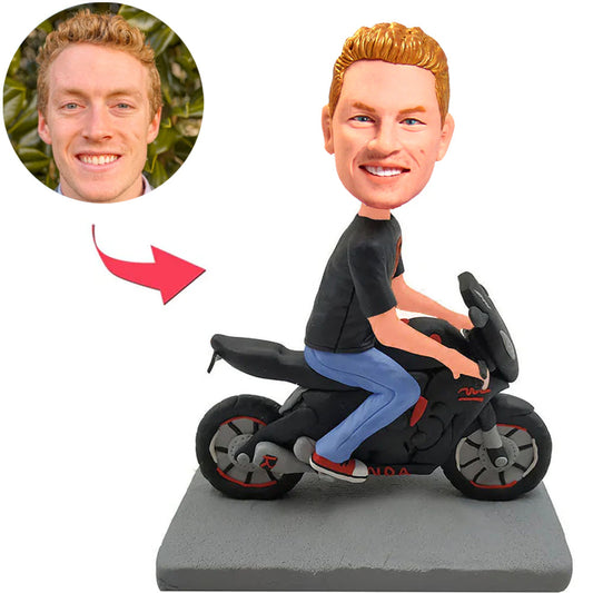 Man on Motorcycle Custom Bobbleheads