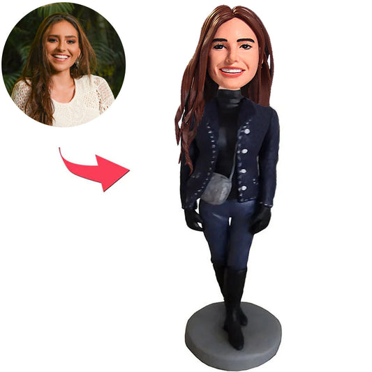 Black Suit Cool Woman Custom Bobbleheads