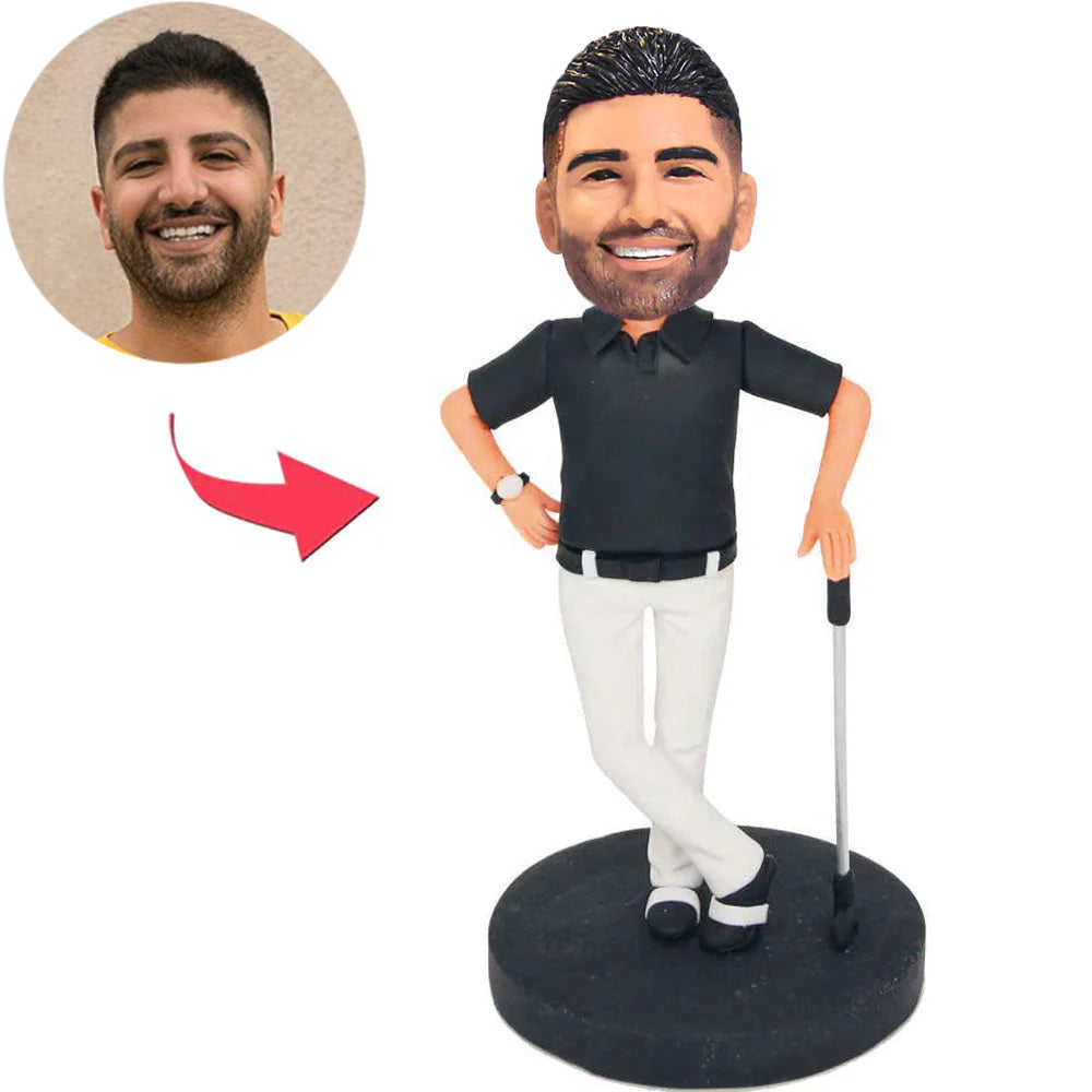White Pants Golfer Posing Custom Bobbleheads