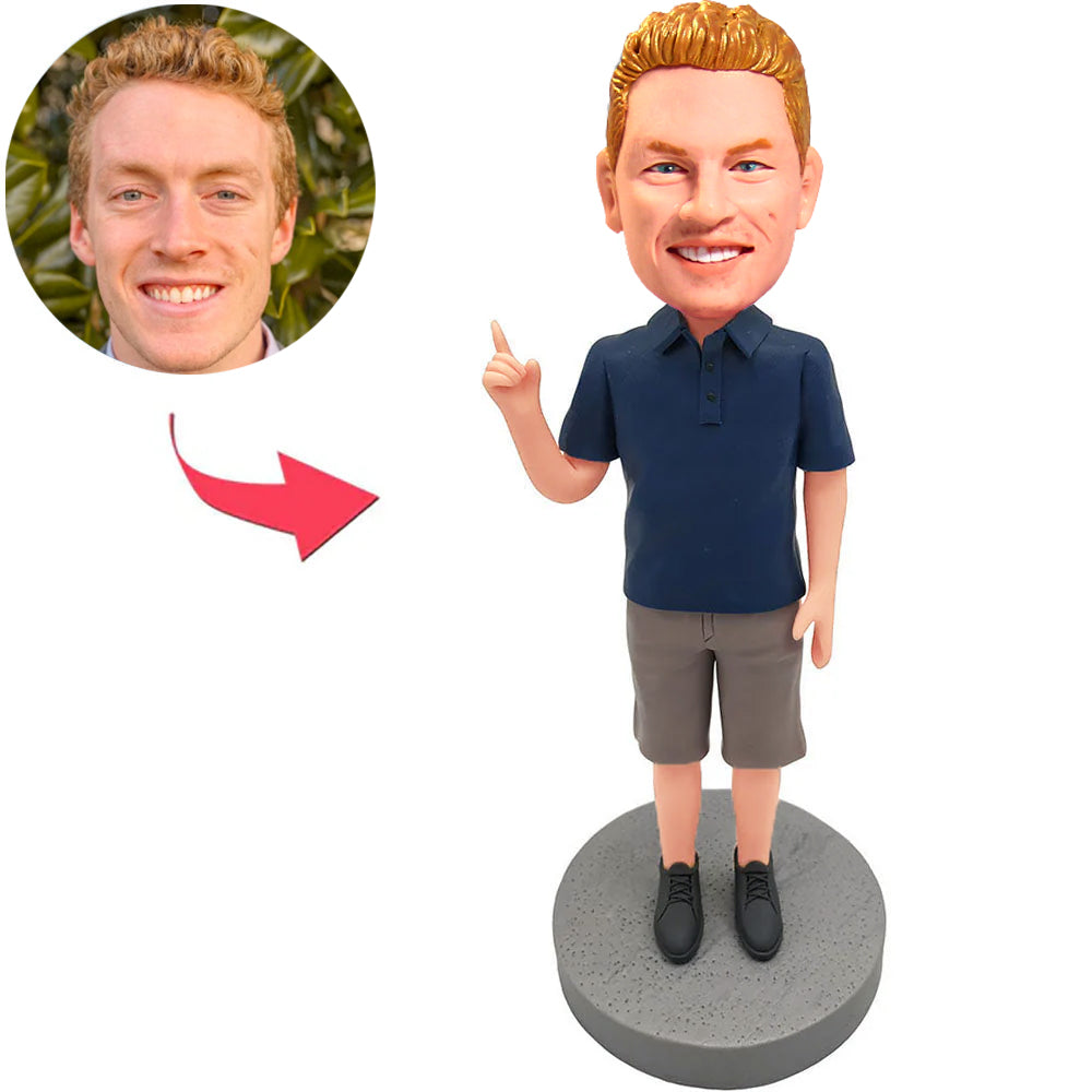 Custom Bobbleheads Man Pointing to The Sky