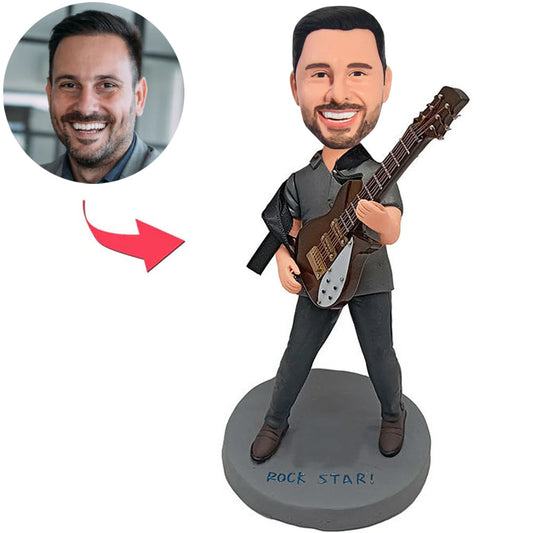 Custom Bobbleheads Rock Star with Super Realistic Guitar