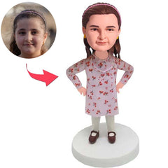 Cute Little Girl Custom Kid Bobbleheads